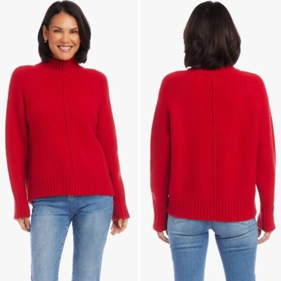 Karen Kane Women's Turtleneck Sweater in Red - M - Picture 1 of 6